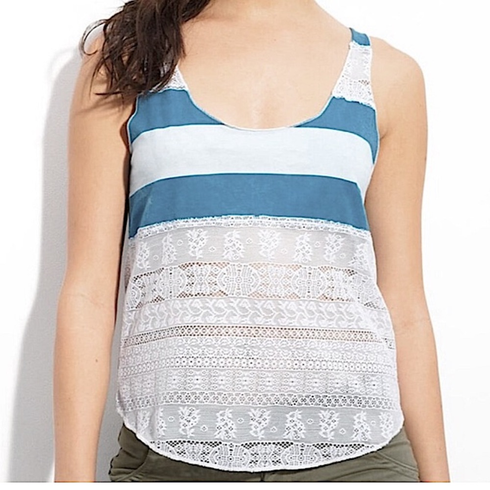 We the Free by Free People Lace Striped Tank